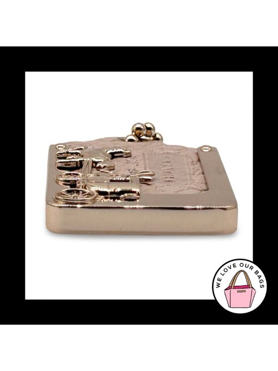 Rare COACH MADISON PINNACLE Horse Carriage Leather Brass Fob Bag Charm Hang Tag - Picture 3 of 4